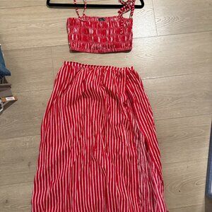 Jcrew Red and White Striped Set